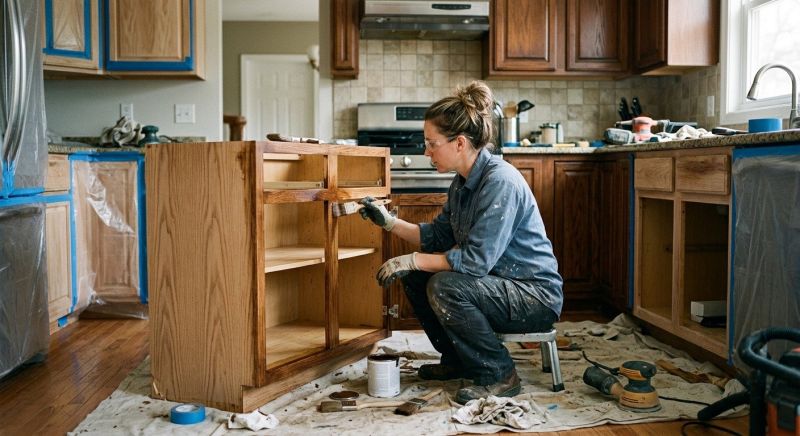 Kitchen Cabinet Staining in Muncie, IN