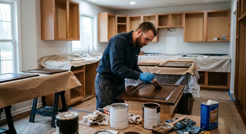 Kitchen Cabinet Staining in Lafayette, IN